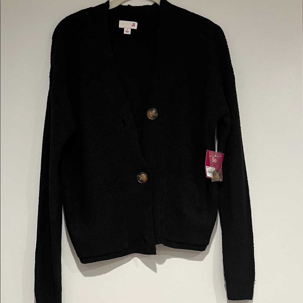 NWT Kohl's Black Women's Cardigan with Buttons